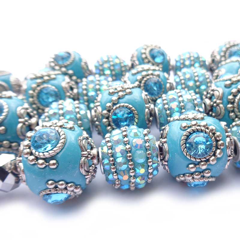 Bohemian Bead Strands Mixed Beads 154 Blue