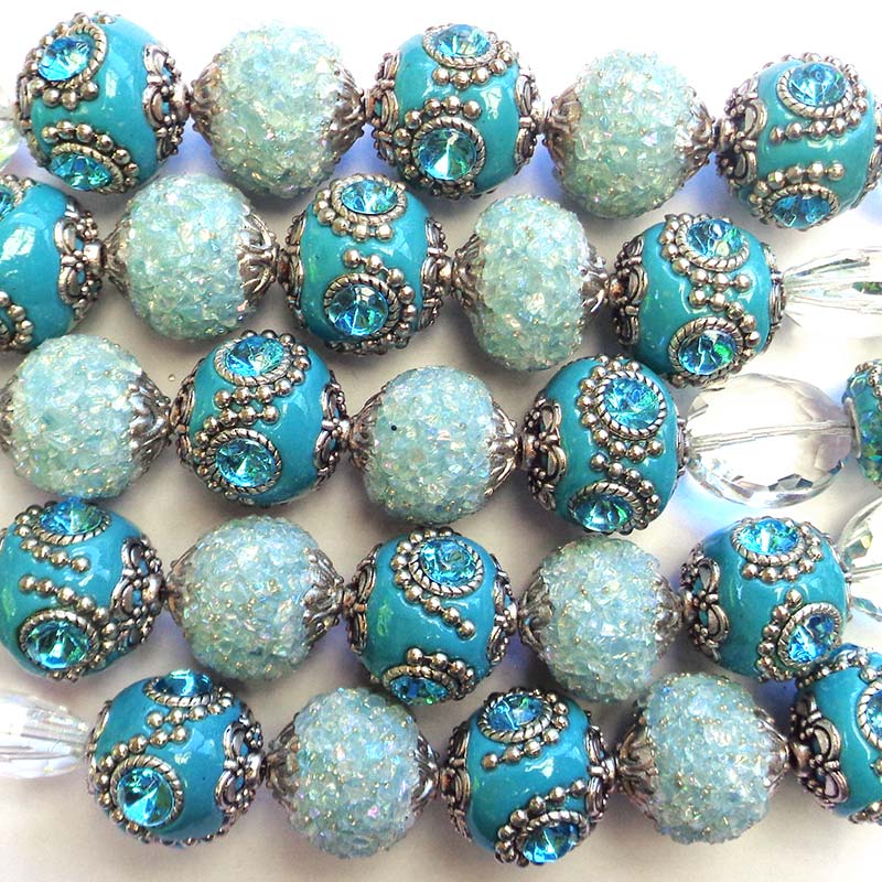 Bohemian Bead Strands Mixed Beads A003 Blue