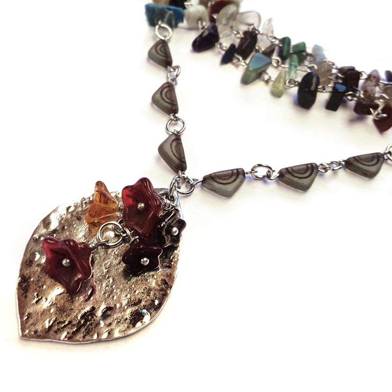Jewellery Beading Kit Autumn Bohemian Czech & Gemstone Chip Necklace