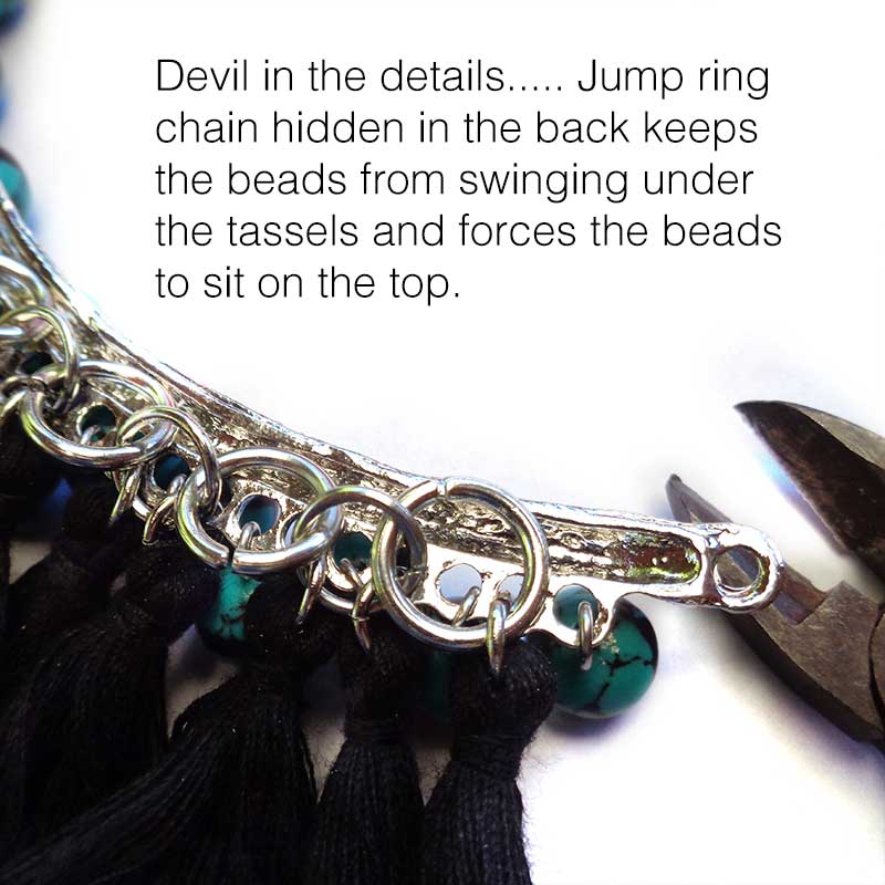 Jewellery Beading Kit Tassel Necklace - Black & Teal