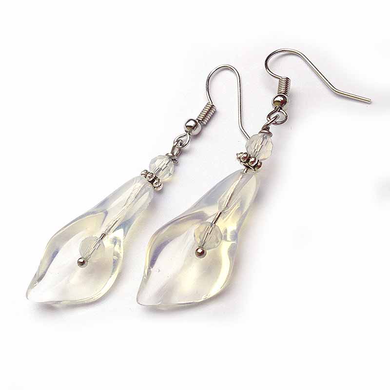 Jewellery Beading Kit Gemstones Opalite Calla Lily Earrings