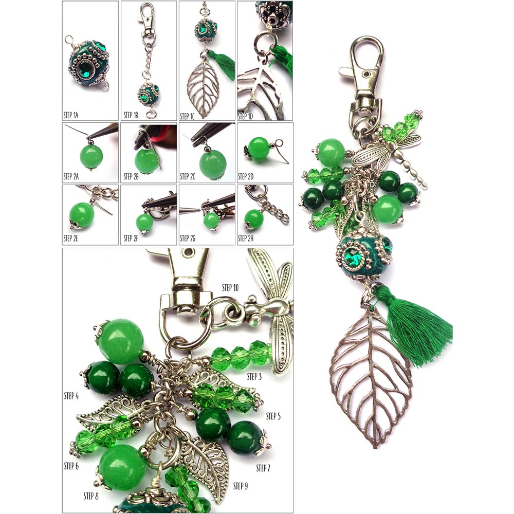 Jewellery Beading Kit Bag Charms - Set of Three