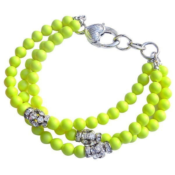 Jewellery Beading Kit Swarovski Neon & Rhinestone 3-Strand Bracelet