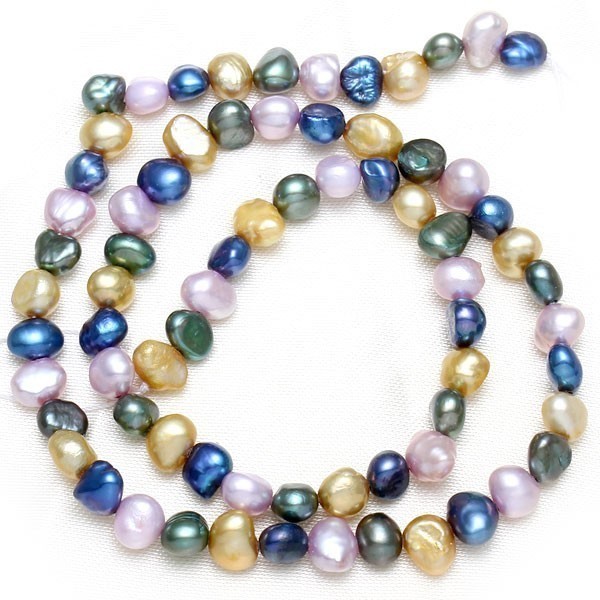 Pearl Cultured Baroque Freshwater Coloured 6mm - 1 strand - 004 Multi Coloured