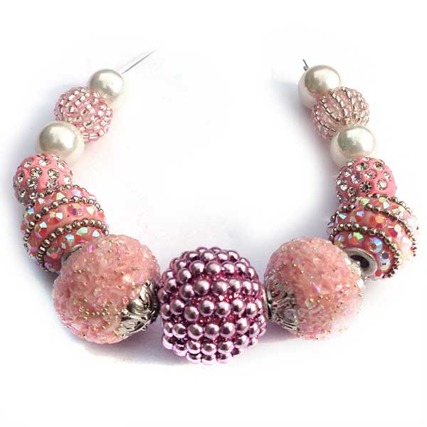 Bohemian Bead Strands Mixed Beads 149 Pink & Pearl
