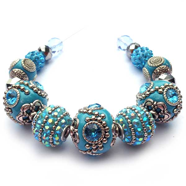 Bohemian Bead Strands Mixed Beads 154 Blue