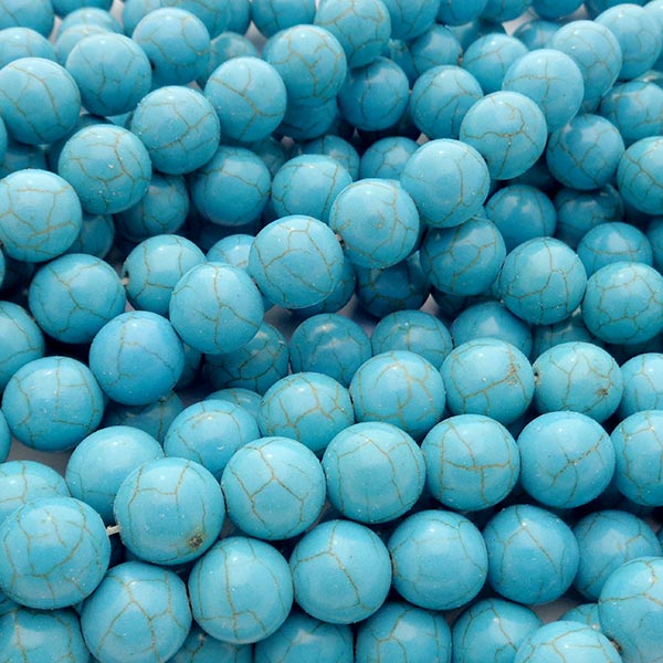 Turquoise Synthetic Beads Round 12mm (30) Blue