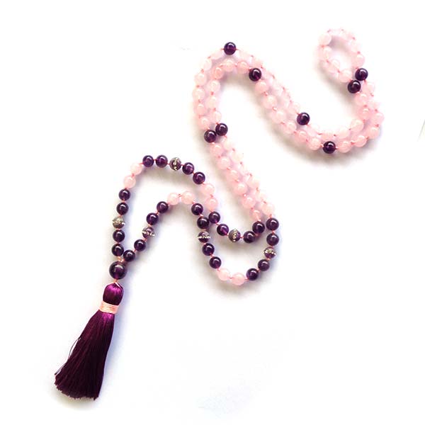 Jewellery Beading Kit Hand Knotted Tassel Necklace - Rose Quartz & Amethyst