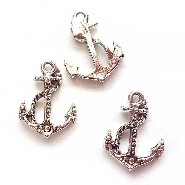 Cast Metal Charm Anchor Small 17x12mm (10) Antique Silver