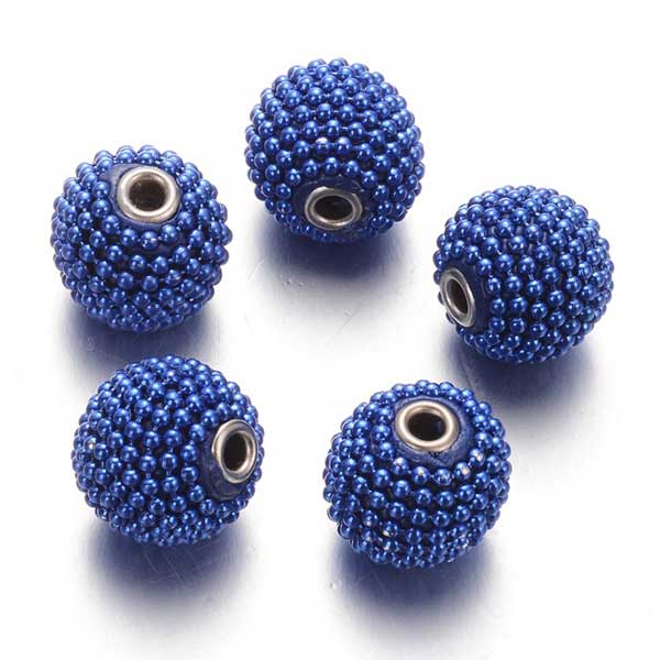 Kashmiri Style Beads Round Iron Ball Chain 15x13mm (1) Style 00MIS-V Blue