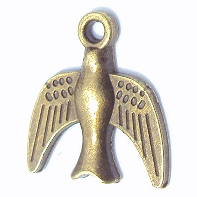 Cast Metal Charm Bird Upright 16x14mm (10) Antique Bronze