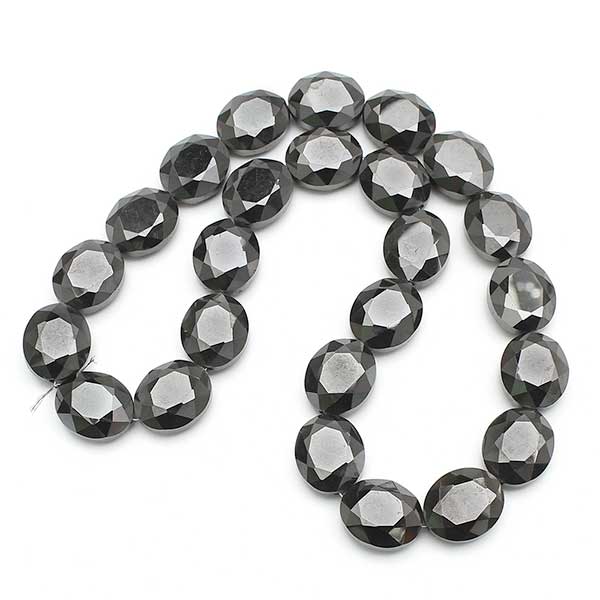 Imperial Crystal Beads Flat Oval Facetted 25x20x10mm (8) Black