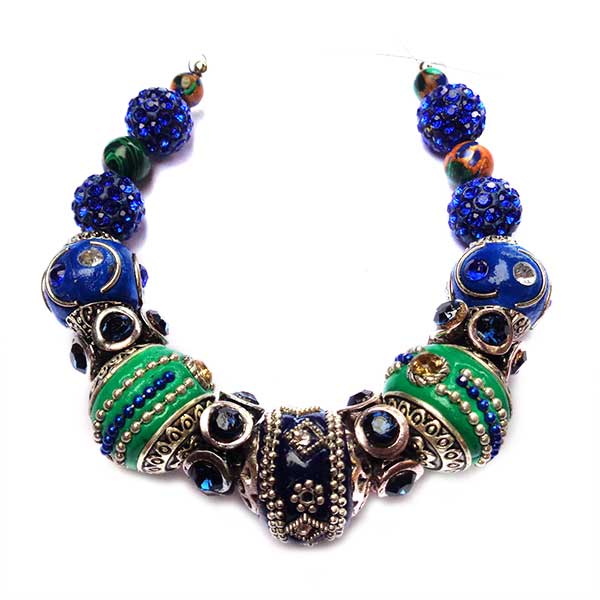 Bohemian Bead Strands Mixed Beads 047 Green & Blue