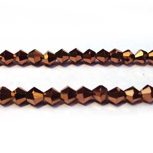 Imperial Crystal Beads Bicone 4mm (110) Electroplate Metallic Bronze