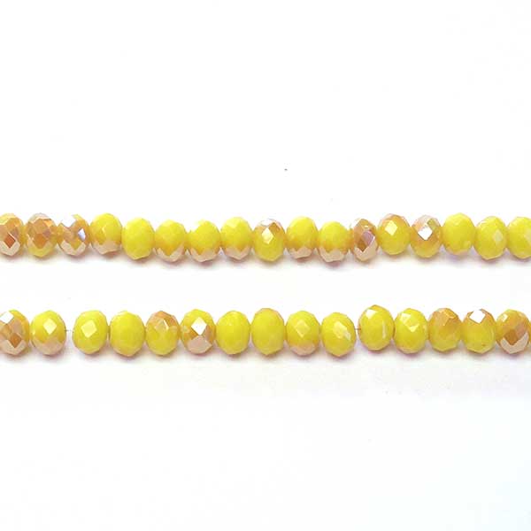 Imperial Crystal Bead Rondelle 4x6mm (95) Half Plated Bronze Opaque Yellow