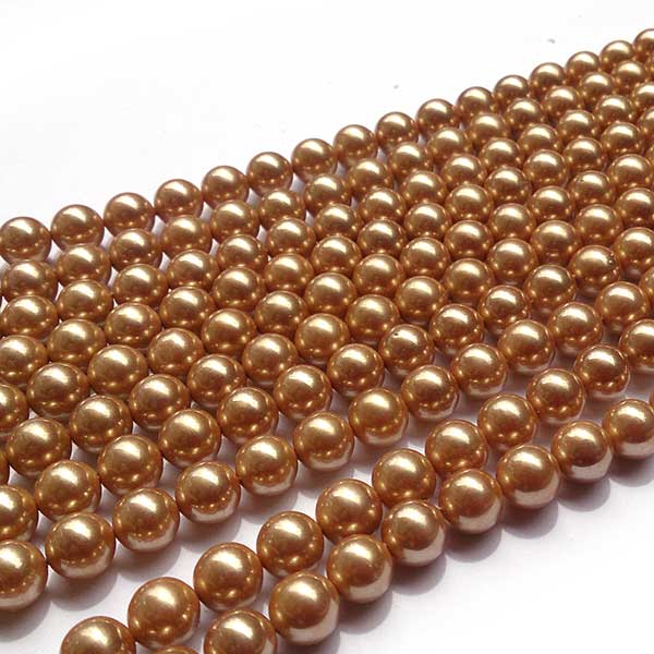 South Sea Shell Beads 8mm (48) Golden Brown