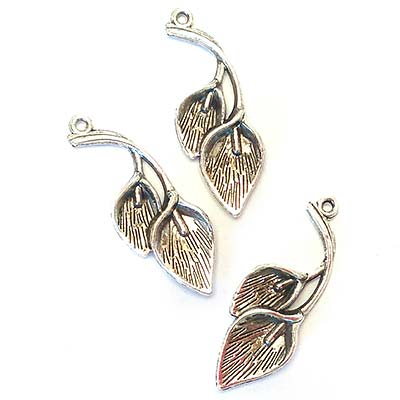 Cast Metal Pendant Flower Calla Lily 37x14mm (10) Anitque Silver