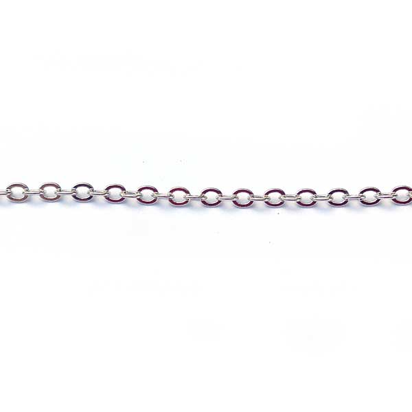 Chain Brass Oval 2.7x3.5mm Style 01 (5 Metres) Platinum Silver