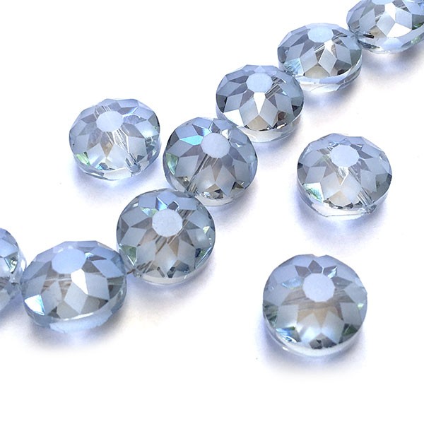 Imperial Crystal Bead Flat Round Faceted 14x14x10mm (10) Slate Blue