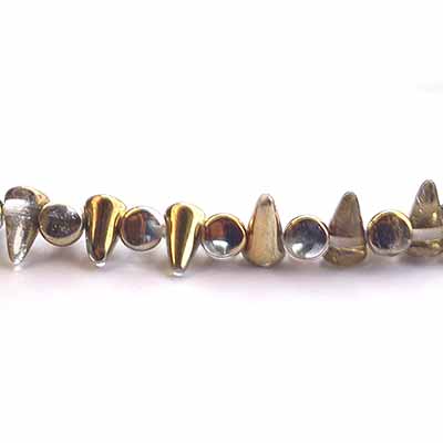 Czech Glass Beads Spikes 5x8mm (25) Crystal Amber