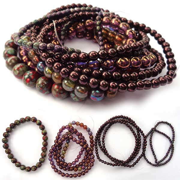 Czech Glass Beads Round Druk Beads Ten Strands D-050