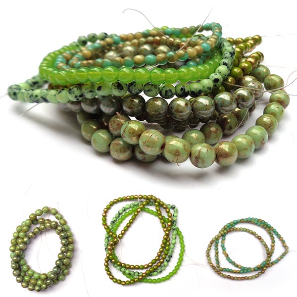Czech Glass Beads Round Druk Beads Ten Strands D-019