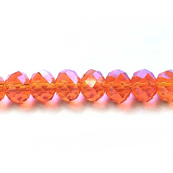 Imperial Crystal Bead Rondelle 6x8mm (68) Dark Orange