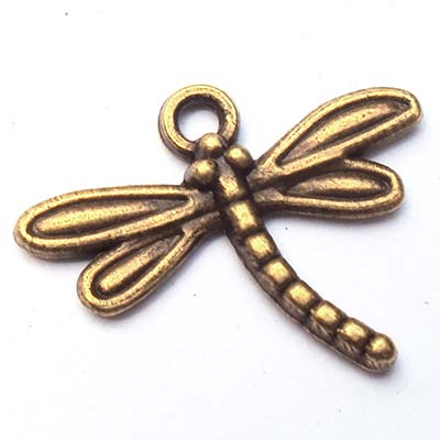 Cast Metal Charm Dragonfly 18x14mm (10) Antique Bronze