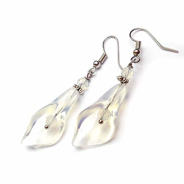 Jewellery Beading Kit Gemstones Opalite Calla Lily Earrings