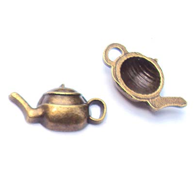 Cast Metal Charm Teapot Flat 14x8mm (10) Antique Bronze