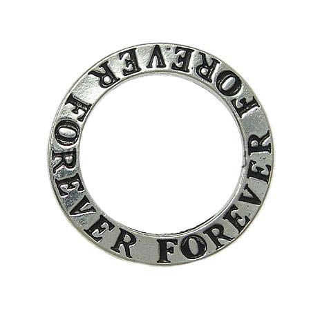 Cast Metal Ring Affirmation 22mm (1) FOREVER Antique Silver