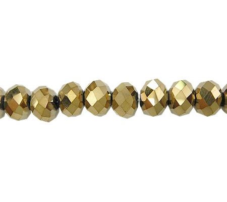 Imperial Crystal Bead Rondelle 3x4mm (145) Gold