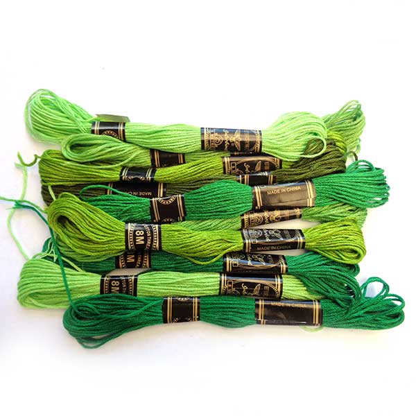 Embroidery Thread Polyester (10 Skeins) Green