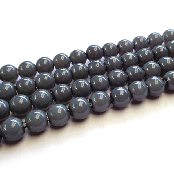 South Sea Shell Pearl Beads 4mm (90) Opaque Dark Grey