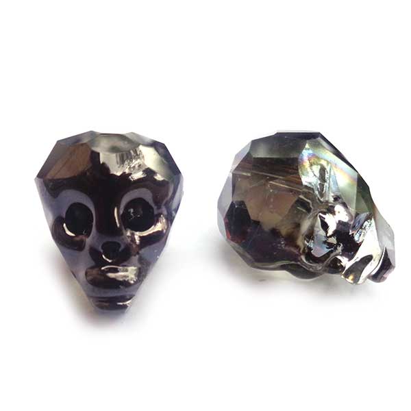 Imperial Crystal Bead Skulls 20mm (1) Black / Crystal