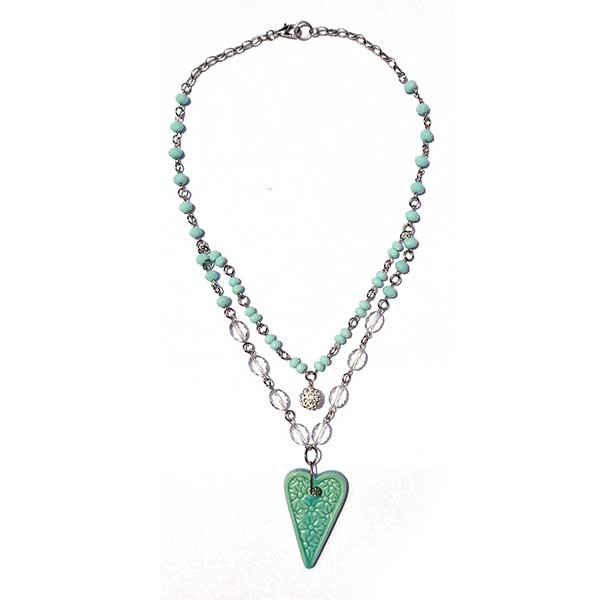 Jewellery Beading Kit Turquoise Heart Necklace