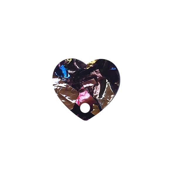 Jewellery Components Laser Cut Acrylic Heart w/Hole 15x14mm (1) Chunky Glitter Kaleidoscope