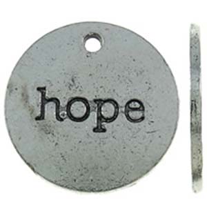 Cast Metal Charm Word 'Hope' 18mm (10) Antique Silver