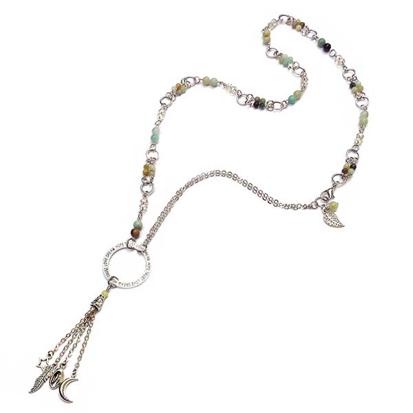 Jewellery Beading Kit Gemstone Amazonite Tassel Necklace