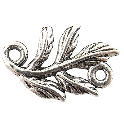 Cast Metal Connector Leaf Branch Small 16x10mm (10) Antique Silver