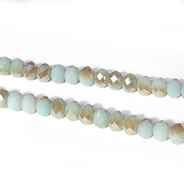 Imperial Crystal Bead Rondelle 4x6mm (95) Half Plated Bronze Opaque Light Blue