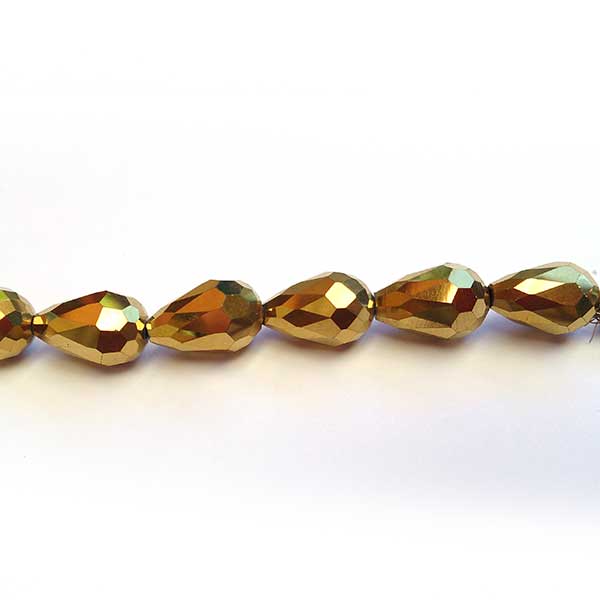 Imperial Crystal Bead Teardrop 12x8mm (58) Metallic Gold