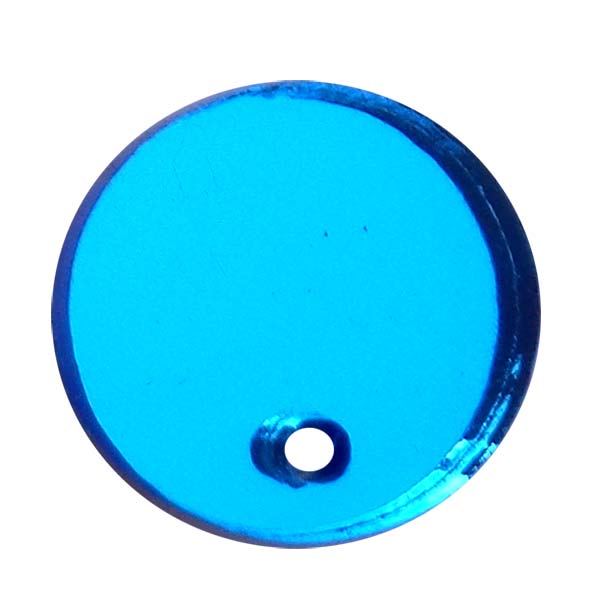 Jewellery Components Laser Cut Acrylic Circle w/Hole 15mm (1) Mirror Blue