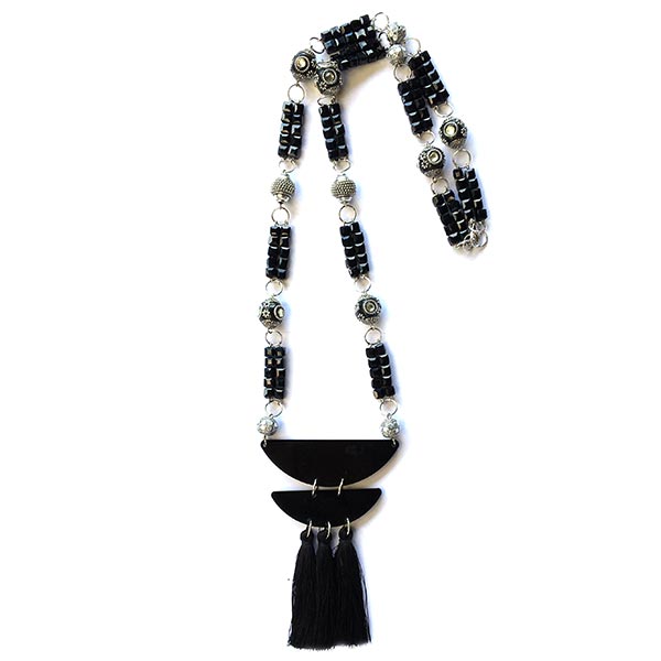 Jewellery Beading Kit Long Crystal Necklace w/ Acrylic Moon Focal