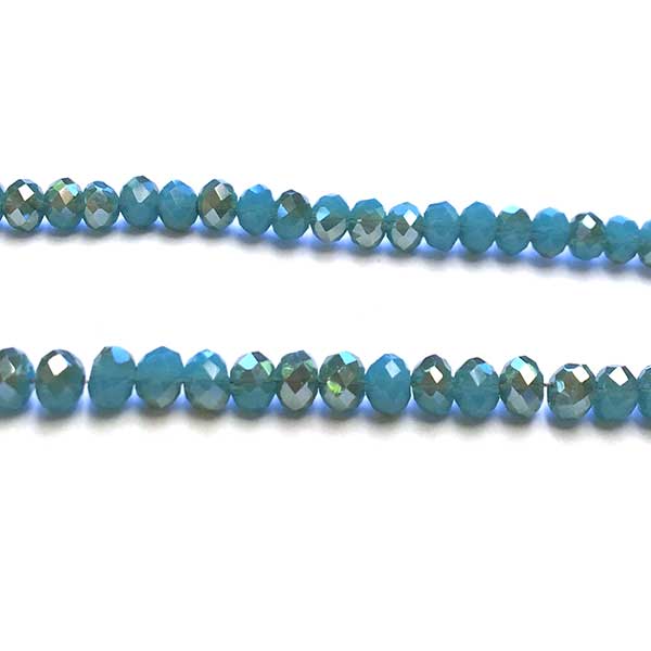 Imperial Crystal Bead Rondelle 3x4mm (145) Half Plated Bronze Opaque Blue