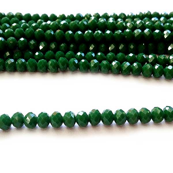Imperial Crystal Bead Rondelle 4x6mm (95) Opaque Dark Green