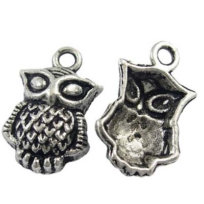 Cast Metal Charm Owl Small 20x13mm (10) Antique Silver
