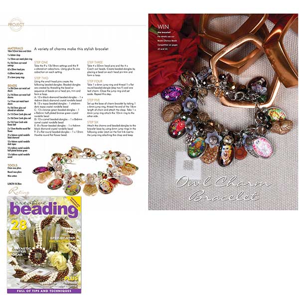 Jewellery Beading Kit Charm Bracelet Winter Owl - Creative Beading July 2017