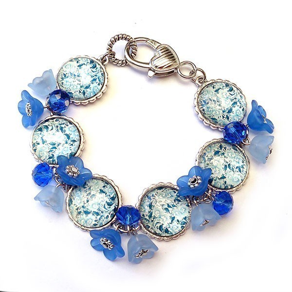 Jewellery Beading Kit Picture Bracelet - Blue Floral