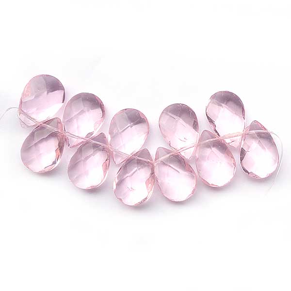 Imperial Crystal Beads Teardrops Facetted Top Drilled 18x13mm (11) Pink